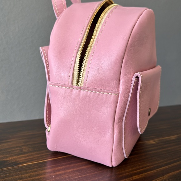 NEW Portland Leather Vintage Pink Mini Snap Backpack - Picture 3 of 10